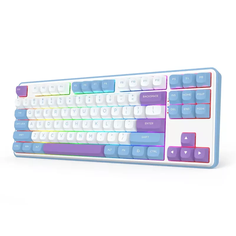 Teclado mecánico REDRAGON K707WBP-RGB-PRO con cable USB azul blanco