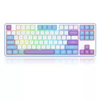 Teclado mecánico REDRAGON K707WBP-RGB-PRO con cable USB azul blanco