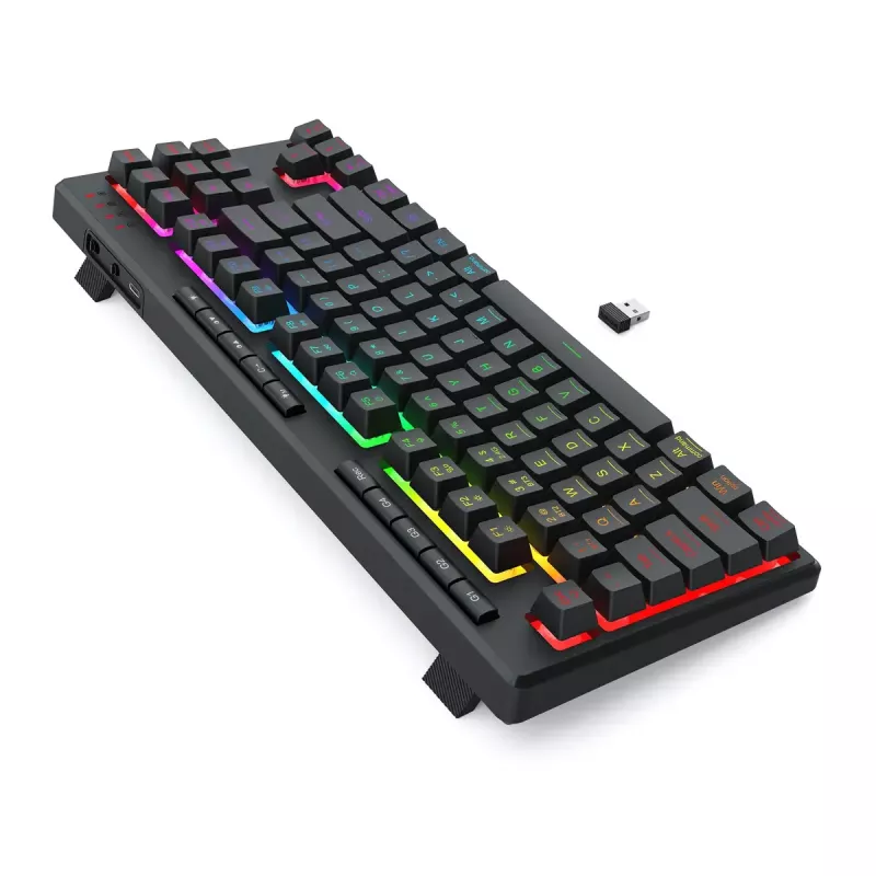 Teclado REDRAGON K516RGB-PRO SHIVA PRO 87 USB RF Wireless Bluetooth negro
