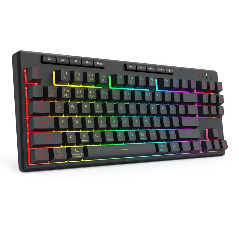 Teclado REDRAGON K516RGB-PRO SHIVA PRO 87 USB RF Wireless Bluetooth negro