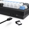 Teclado REDRAGON K732WLB-RGB-PRO URANUS PRO — 65 % mecánico, USB + RF Wireless + Bluetooth, QWERTY, distribuciones en inglés, cable de 1,5 m, negro/blanco