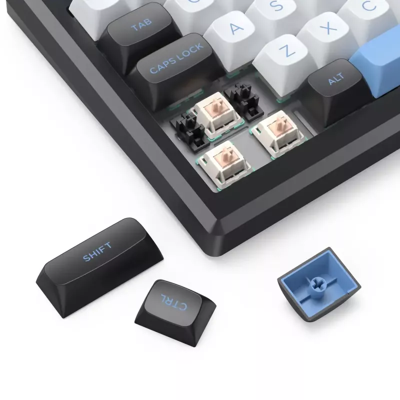 Teclado REDRAGON K732WLB-RGB-PRO URANUS PRO — 65 % mecánico, USB + RF Wireless + Bluetooth, QWERTY, distribuciones en inglés, cable de 1,5 m, negro/blanco