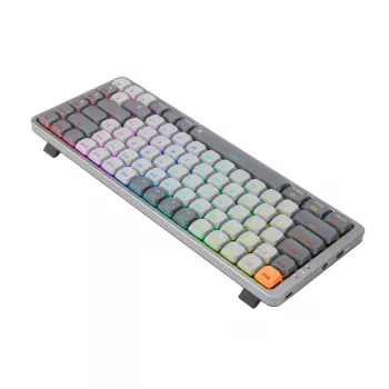 Teclado mecánico REDRAGON K652GG-RGB-PRO con cable inalámbrico Bluetooth gris
