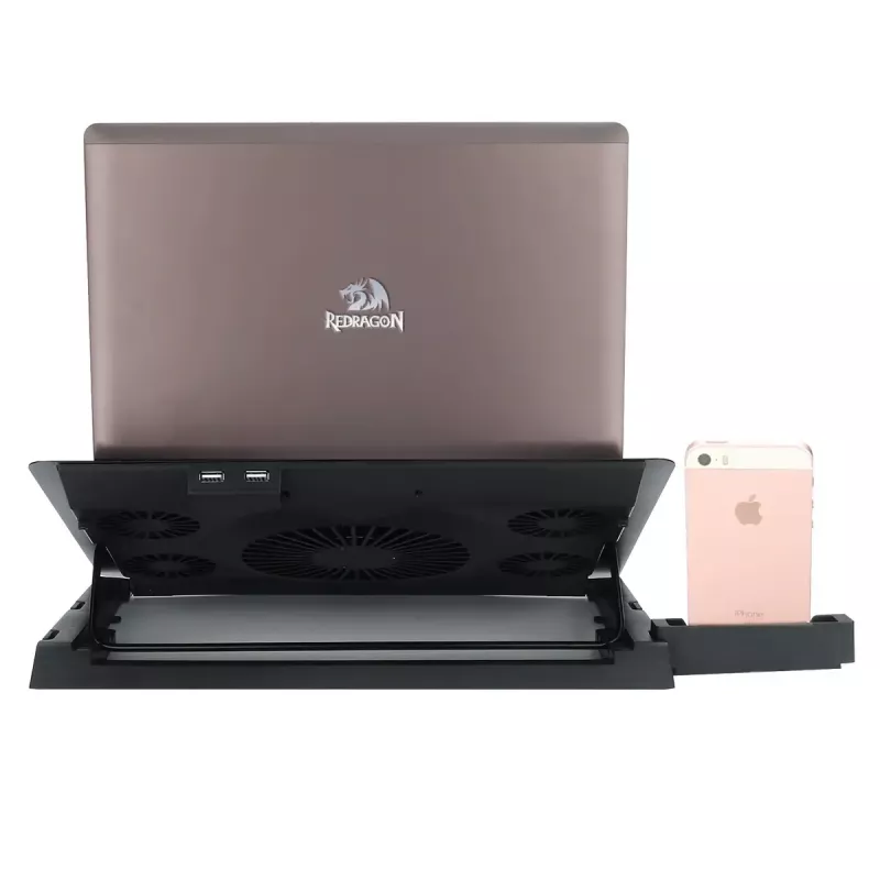 Base refrigeradora para portátil REDRAGON GCP500 Ivy diseño ergonómico 5 ventiladores