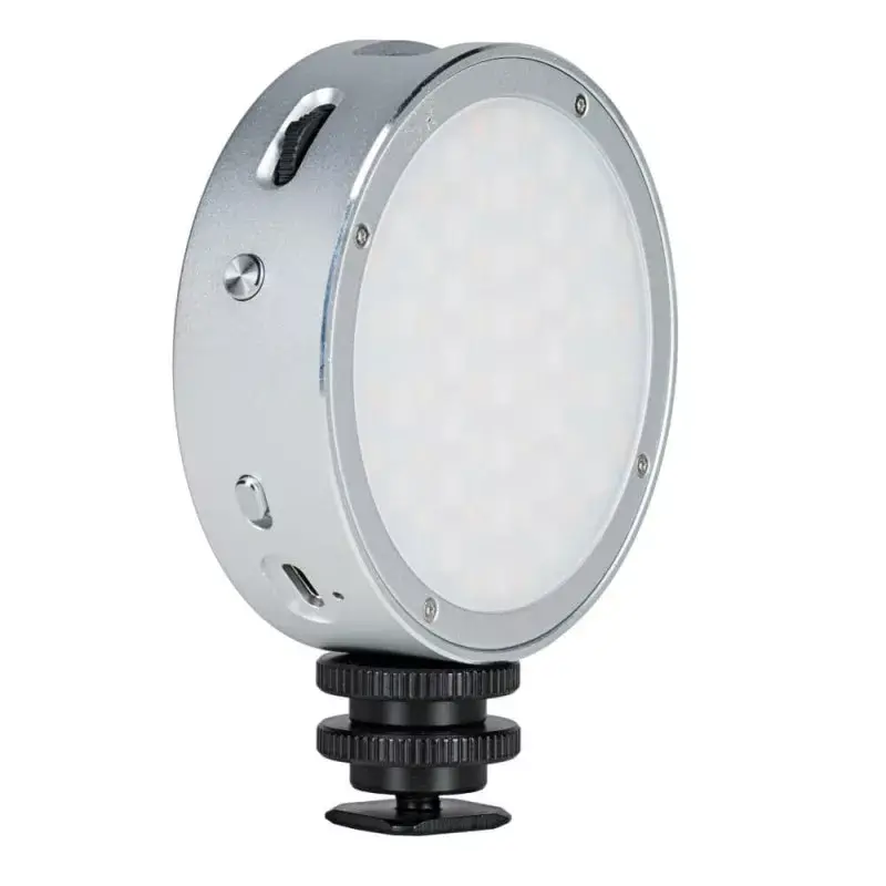 Luz RGB circular Godox R1 5 W negro plata a pilas