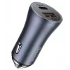 Cargador de coche Baseus TZCCJD-0G 40W gris oscuro — fuente de alimentación USB para vehículo, salida 40W