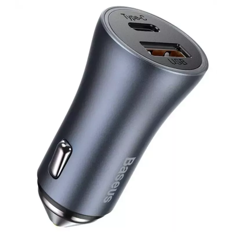 Cargador de coche Baseus TZCCJD-0G 40W gris oscuro — fuente de alimentación USB para vehículo, salida 40W