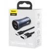 Cargador de coche Baseus TZCCJD-0G 40W gris oscuro — fuente de alimentación USB para vehículo, salida 40W