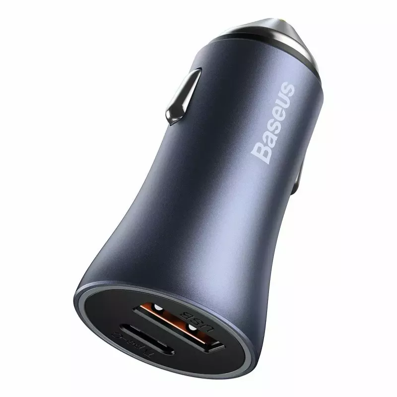 Cargador de coche Baseus TZCCJD-0G 40W gris oscuro — fuente de alimentación USB para vehículo, salida 40W
