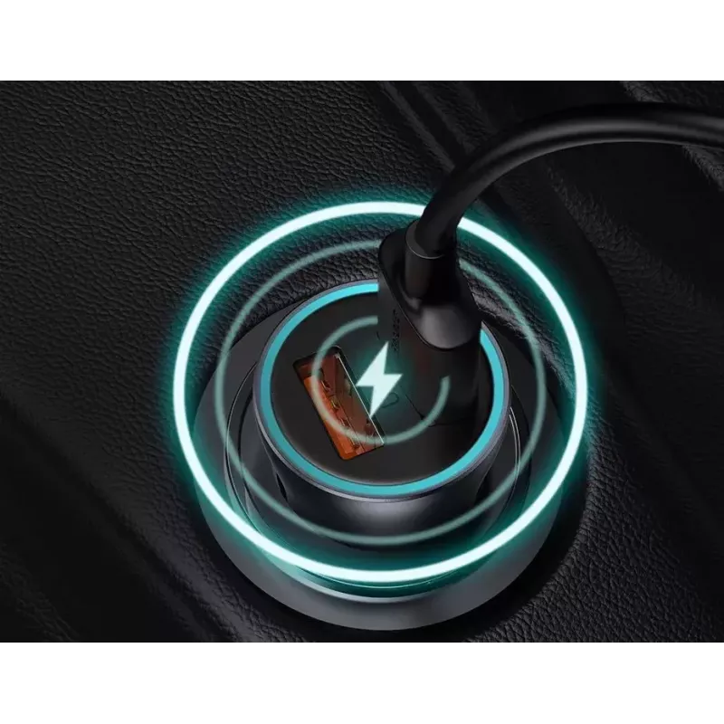 Cargador de coche Baseus TZCCJD-0G 40W gris oscuro — fuente de alimentación USB para vehículo, salida 40W