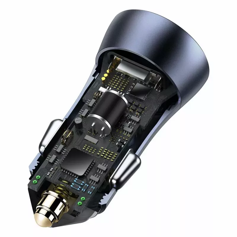 Cargador de coche Baseus TZCCJD-0G 40W gris oscuro — fuente de alimentación USB para vehículo, salida 40W
