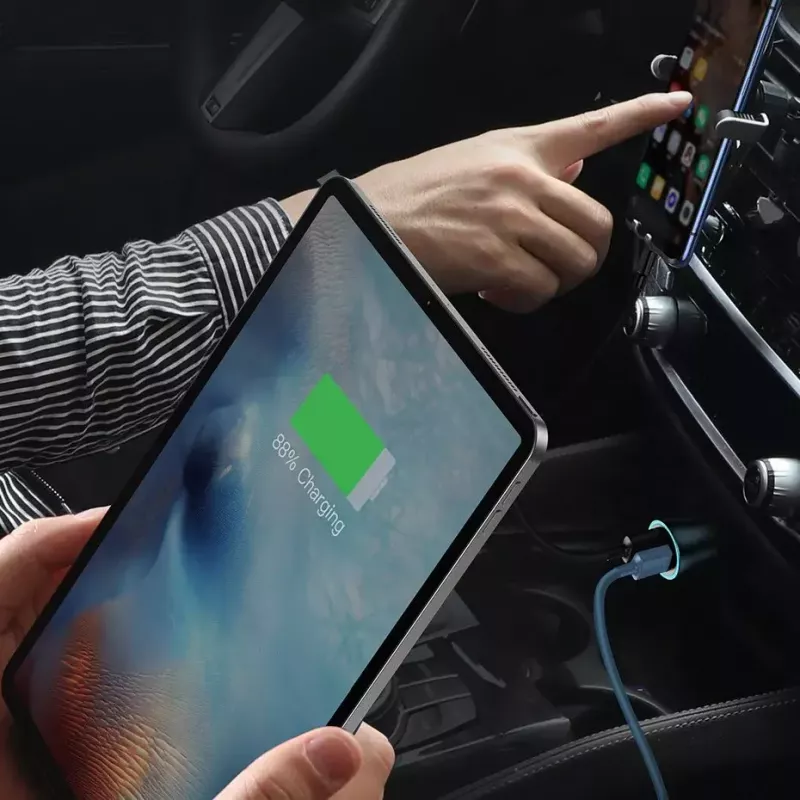 Cargador de coche Baseus TZCCJD-0G 40W gris oscuro — fuente de alimentación USB para vehículo, salida 40W