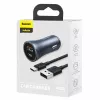 Cargador de coche Baseus TZCCJD-0G 40W gris oscuro — fuente de alimentación USB para vehículo, salida 40W
