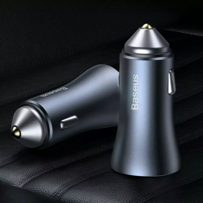 Cargador de coche Baseus TZCCJD-0G 40W gris oscuro — fuente de alimentación USB para vehículo, salida 40W