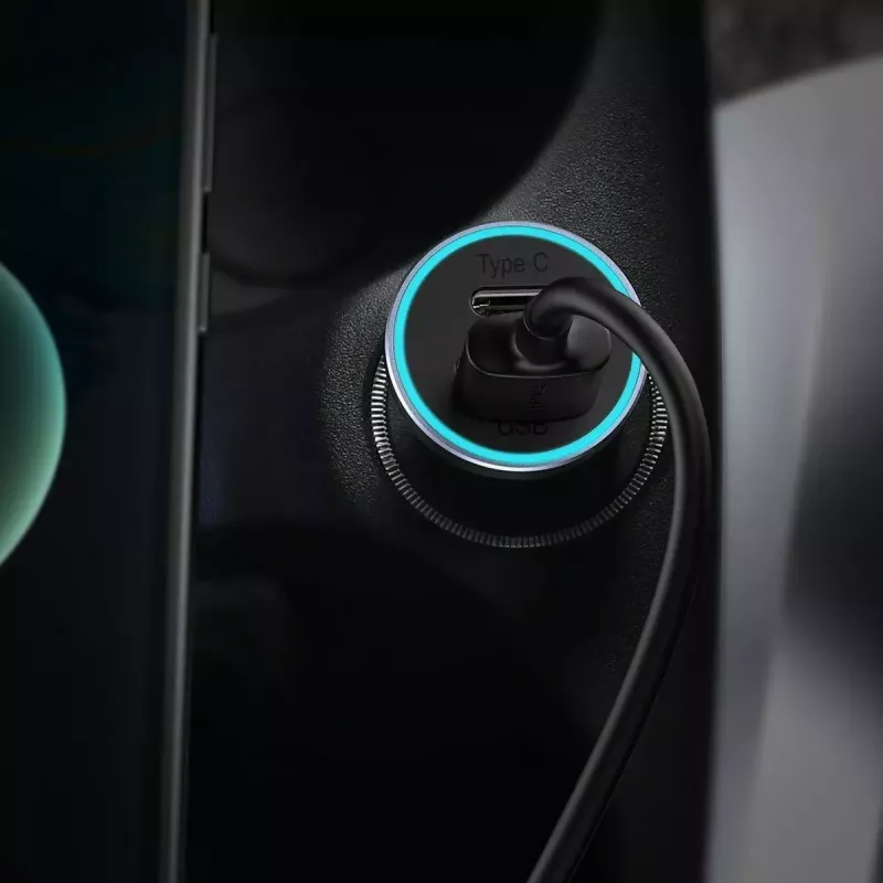Cargador de coche Baseus TZCCJD-0G 40W gris oscuro — fuente de alimentación USB para vehículo, salida 40W