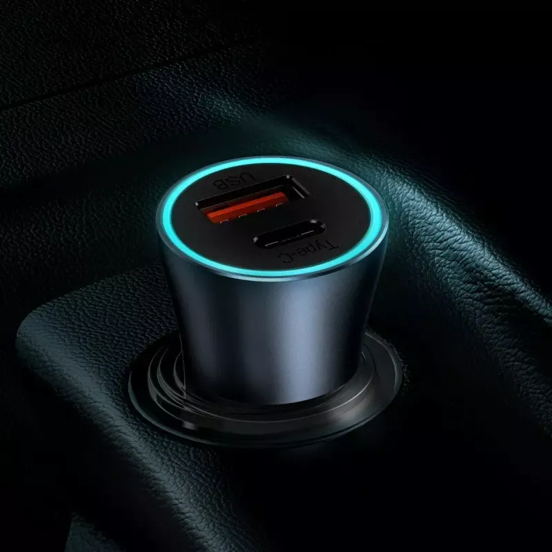 Cargador de coche Baseus TZCCJD-0G 40W gris oscuro — fuente de alimentación USB para vehículo, salida 40W
