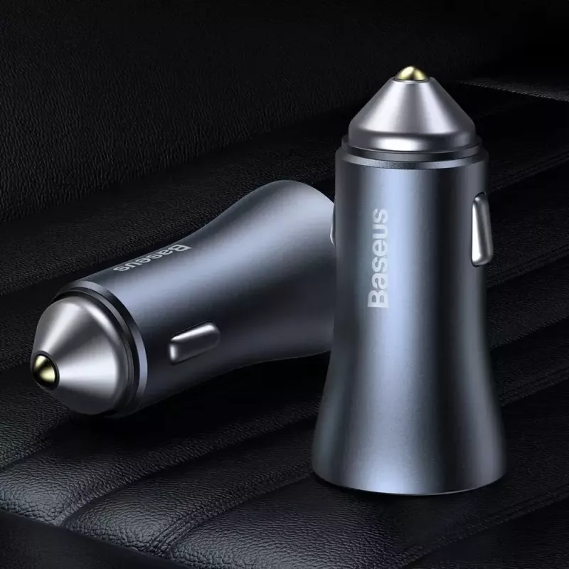 Cargador de coche Baseus TZCCJD-0G 40W gris oscuro — fuente de alimentación USB para vehículo, salida 40W