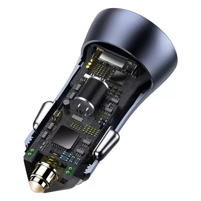 Cargador de coche Baseus TZCCJD-0G 40W gris oscuro — fuente de alimentación USB para vehículo, salida 40W