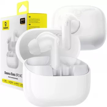 Auriculares in-ear TWS Baseus Bass BP1 NC — cancelación activa de ruido, blanco