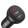 Cargador USB para coche Baseus AB2XUSBAKBK — 2× USB 2.0, 4,8 A, alimentación por mechero, negro/gris