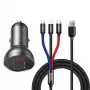 Cargador USB para coche Baseus AB2XUSBAKBK — 2× USB 2.0, 4,8 A, alimentación por mechero, negro/gris