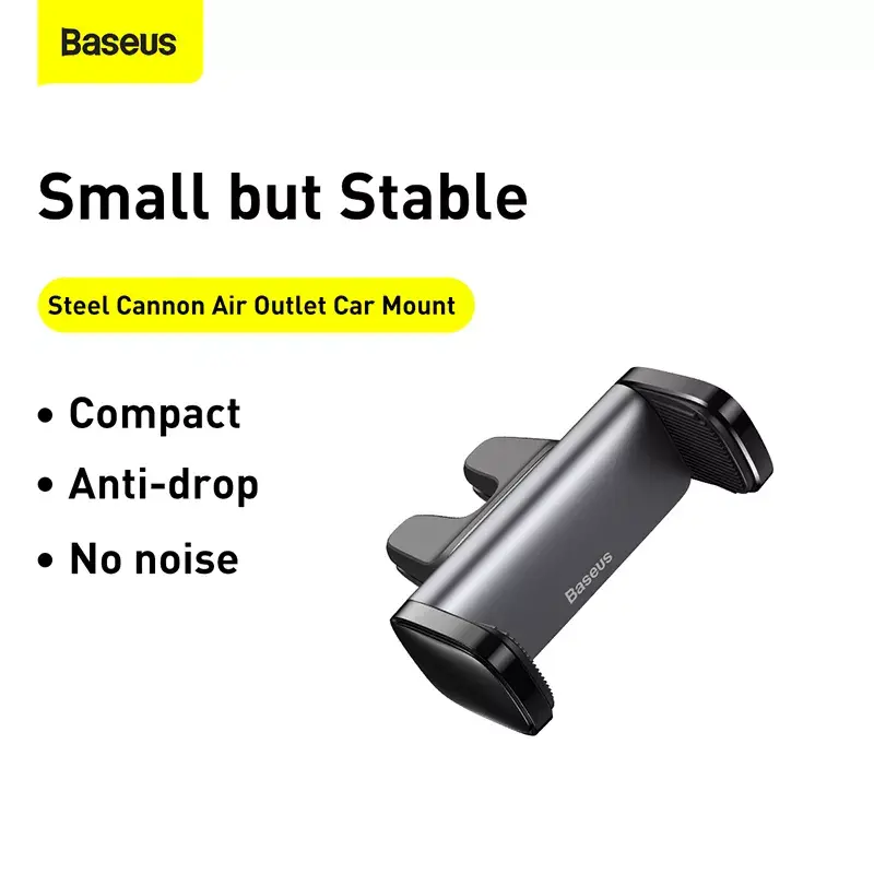 Soporte activo Baseus Steel Cannon para teléfono móvil negro plata