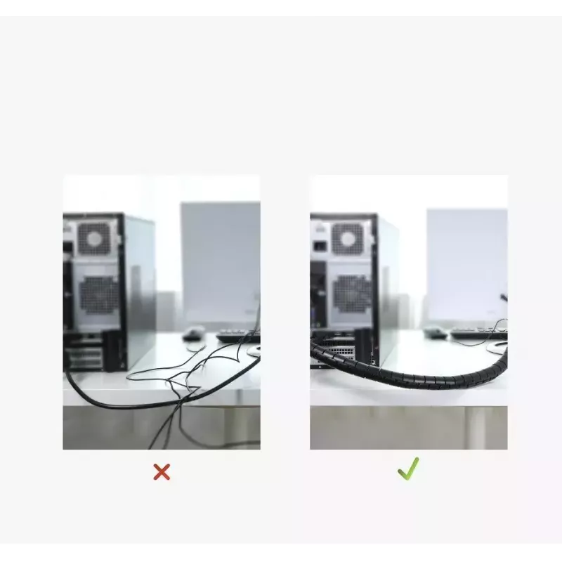 Organizador de cables UGREEN espiral negro — enrollador de cables en espiral, 1 ud.