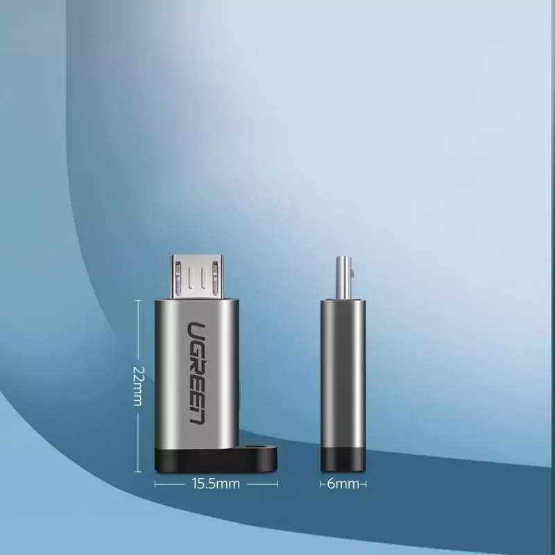 UGREEN adaptador de USB-C a micro USB, gris