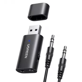 Adaptador de audio Bluetooth UGREEN UGR1207BLK Bluetooth 5.1 con salida AUX de 3,5 mm