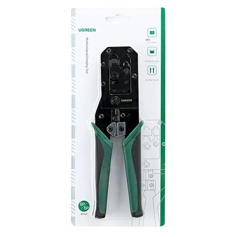 Alicates de crimpar UGREEN NW136 para cables Ethernet RJ45/UTP, negro/verde