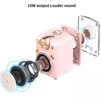 Altavoz de karaoke Bluetooth portátil Divoom Fairy-OK con micrófono, rosa