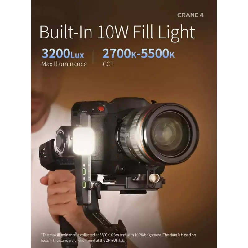 Gimbal Zhiyun Crane 4 estabilizador de 3 ejes con hasta 10 horas de autonomía