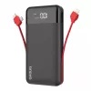 Batería externa Dudao K1Pro 20000 mAh 15 W con 4 cables integrados, negra