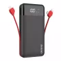 Batería externa Dudao K1Pro 20000 mAh 15 W con 4 cables integrados, negra