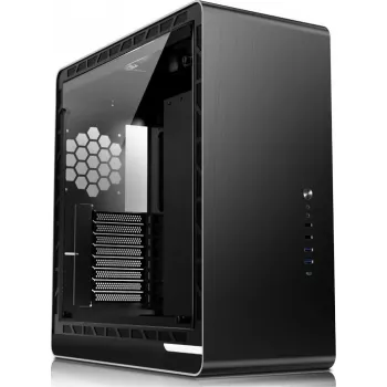 Caja para PC semitorre Jonsbo UMX6, panel lateral de cristal templado, negra