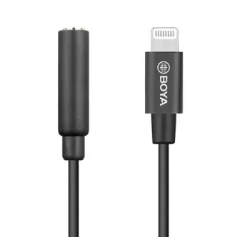 Cable para móvil BOYA BY-K3 negro 3,5 mm Lightning