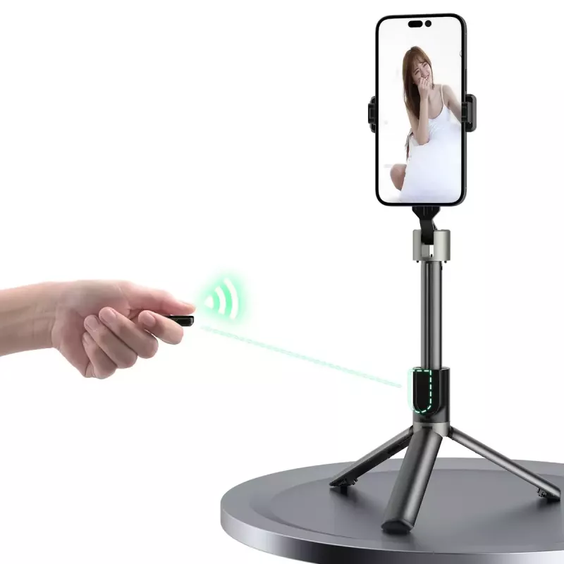 Palo selfie Dudao F18 — soporte pasivo para móvil, blanco, ABS y aluminio