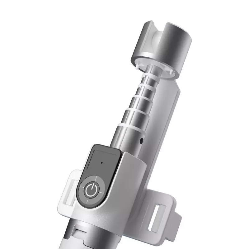 Palo selfie Dudao F18 — soporte pasivo para móvil, blanco, ABS y aluminio