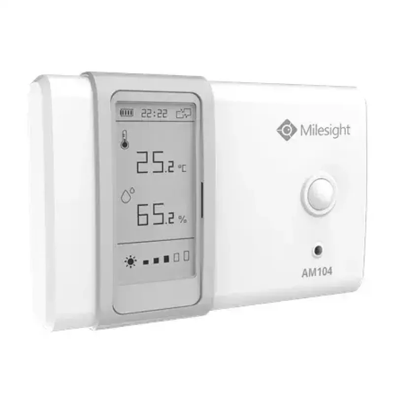 Sensor climático de interior Milesight AM104-868M LoRaWAN – temperatura y humedad