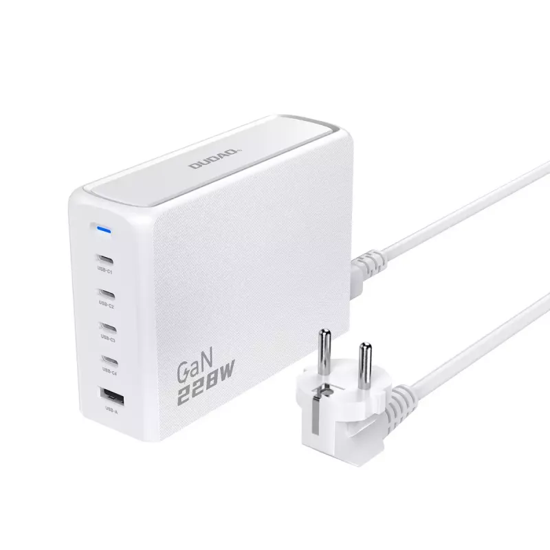 Cargador DUDAO A228EU 228 Watt GaN 4x USB-C 1x USB-A