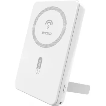 Batería portátil Dudao K14S+ 10000 mAh 20W con USB-A, USB-C y MagSafe, blanca