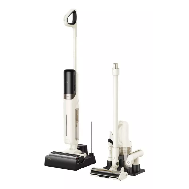 Aspirador escoba 2 en 1 Dreame MOVA Tech K30 MIX — inalámbrico, batería, 18.000 Pa, 30 min de autonomía, limpieza en seco y húmedo, sin bolsa, 2,6 Ah, negro/blanco
