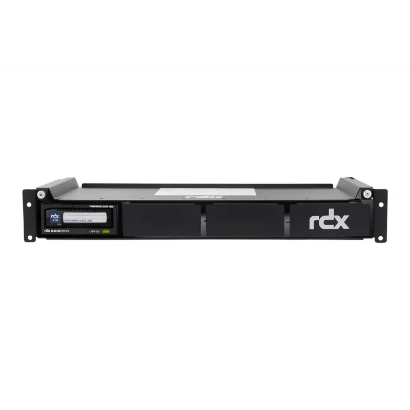 Overland-Tandberg QuadPAK de 1,5 U para montaje en rack para 1–4 unidades RDX externas, 19 pulgadas, negro