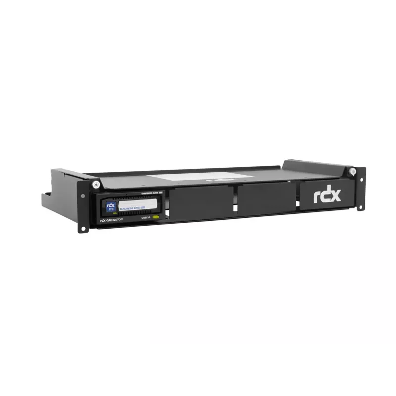 Overland-Tandberg QuadPAK de 1,5 U para montaje en rack para 1–4 unidades RDX externas, 19 pulgadas, negro