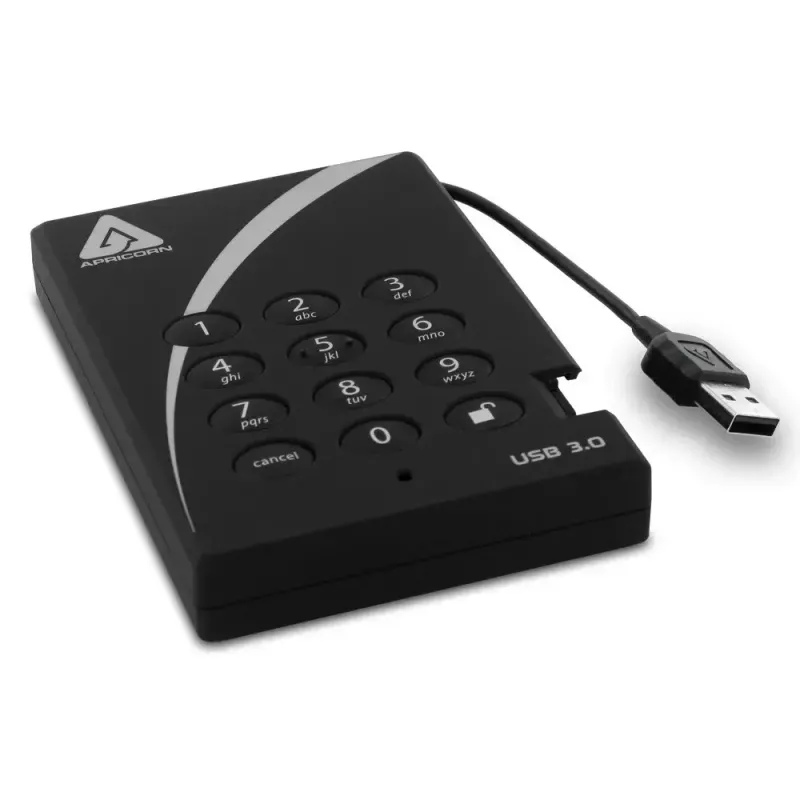 Disco duro externo Apricorn 2TB USB 3.2 Gen 1 Aegis Padlock