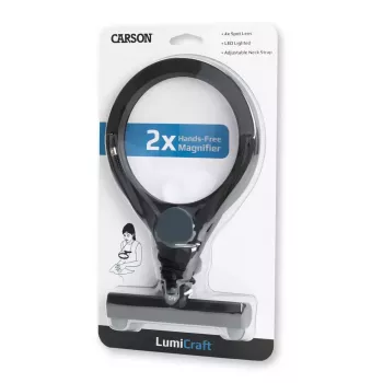 Lupa de mano Carson LumiCraft 2x, LED, a pilas, negra, 135×23×226 mm