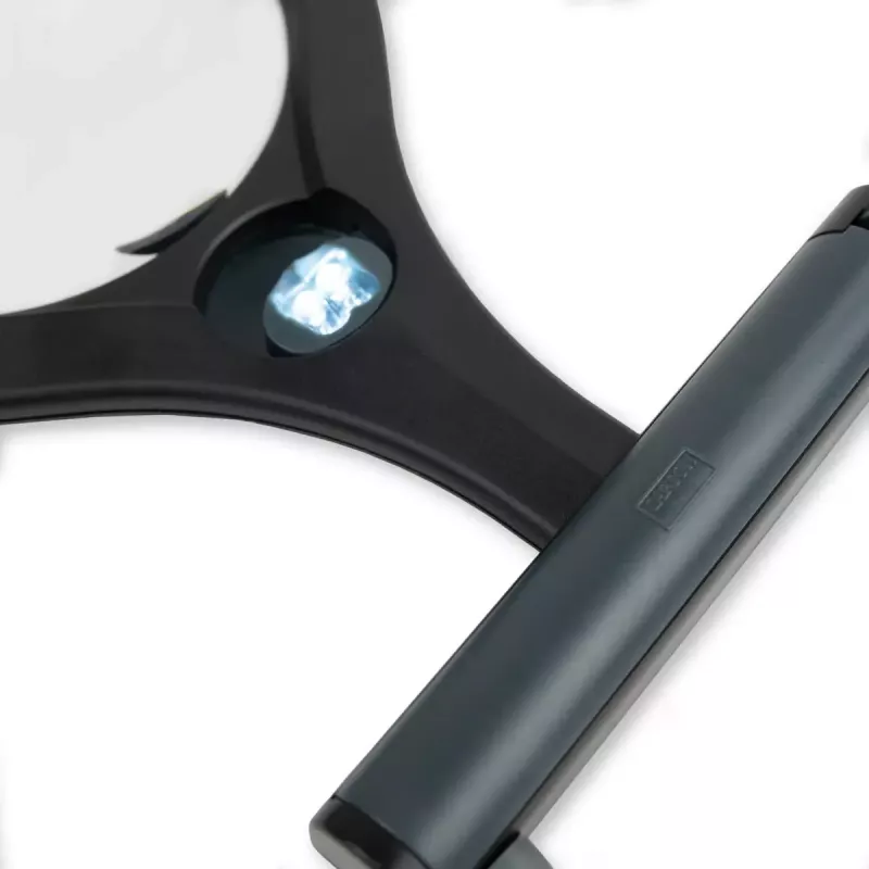 Lupa de mano Carson LumiCraft 2x, LED, a pilas, negra, 135×23×226 mm