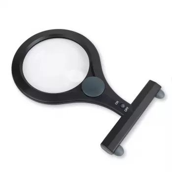 Lupa de mano Carson LumiCraft 2x, LED, a pilas, negra, 135×23×226 mm