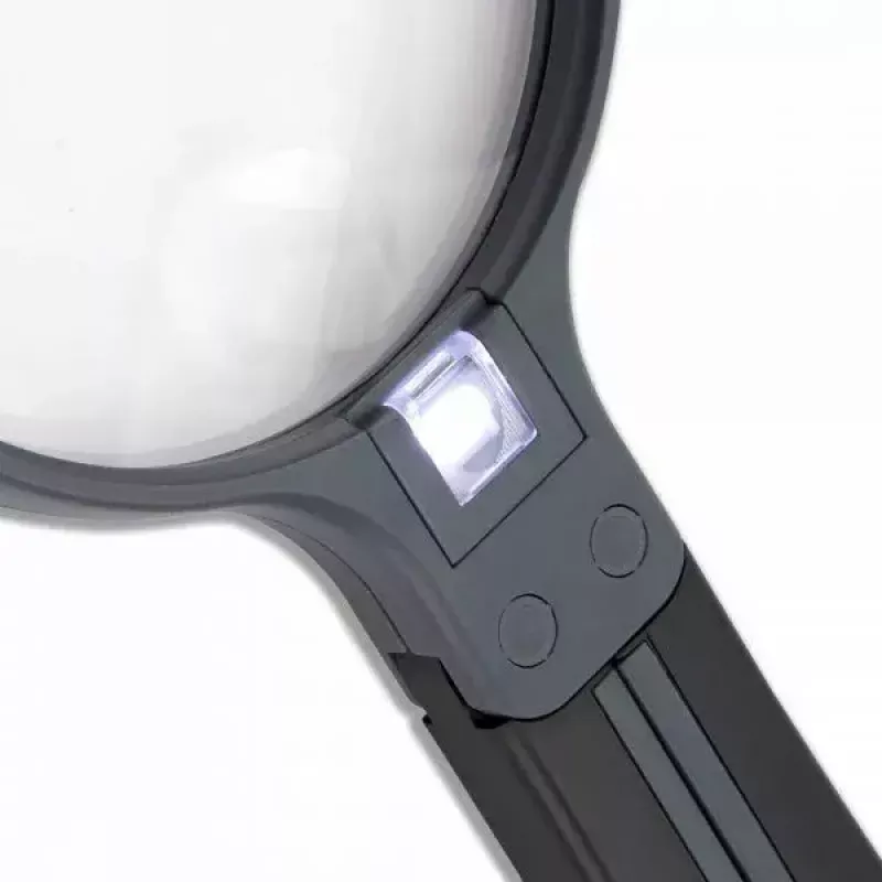 Lupa Carson Split Handle HF-11 — lupa de mano 3,5×, negro/transparente, pila AAA