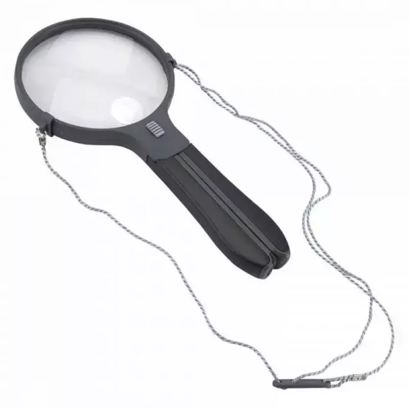 Lupa Carson Split Handle HF-11 — lupa de mano 3,5×, negro/transparente, pila AAA